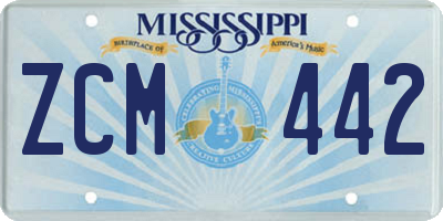 MS license plate ZCM442