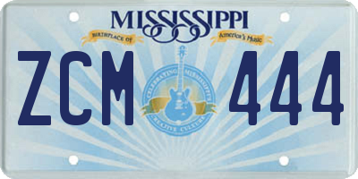 MS license plate ZCM444