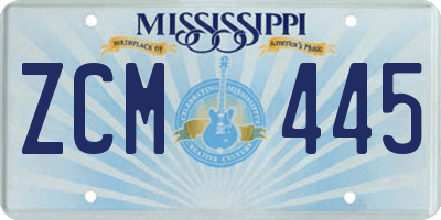 MS license plate ZCM445