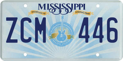 MS license plate ZCM446