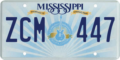 MS license plate ZCM447