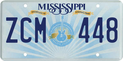 MS license plate ZCM448