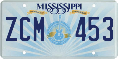 MS license plate ZCM453