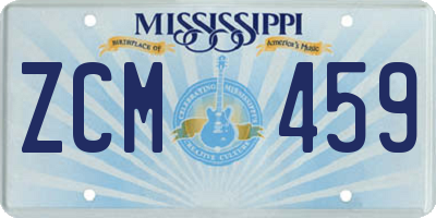 MS license plate ZCM459