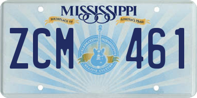MS license plate ZCM461