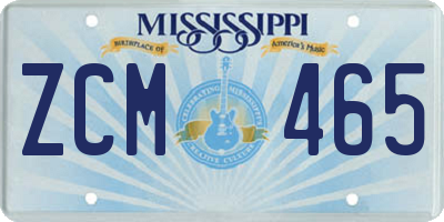 MS license plate ZCM465