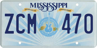 MS license plate ZCM470