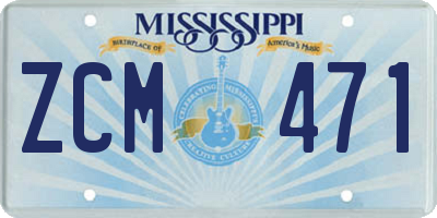 MS license plate ZCM471