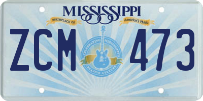 MS license plate ZCM473