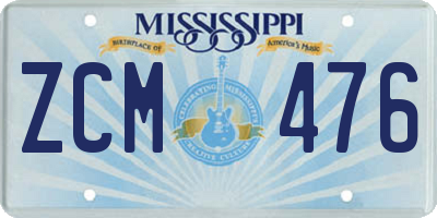 MS license plate ZCM476
