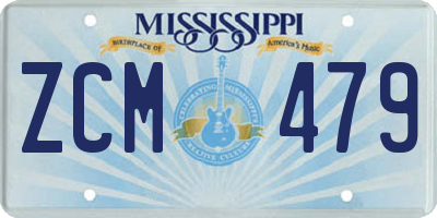 MS license plate ZCM479
