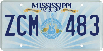 MS license plate ZCM483
