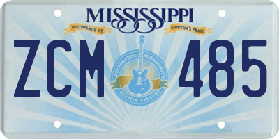 MS license plate ZCM485