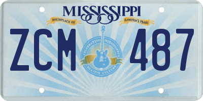 MS license plate ZCM487