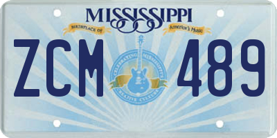 MS license plate ZCM489