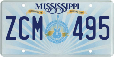 MS license plate ZCM495