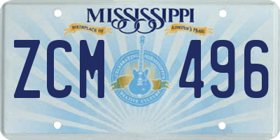 MS license plate ZCM496