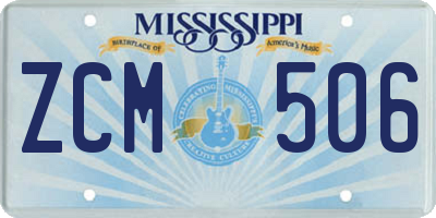 MS license plate ZCM506