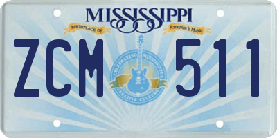 MS license plate ZCM511