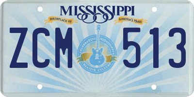MS license plate ZCM513