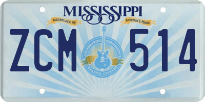 MS license plate ZCM514