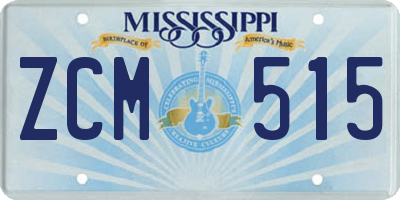 MS license plate ZCM515