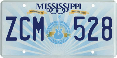 MS license plate ZCM528