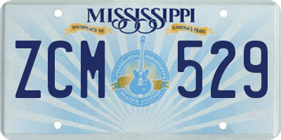 MS license plate ZCM529