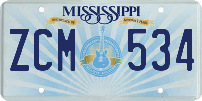 MS license plate ZCM534