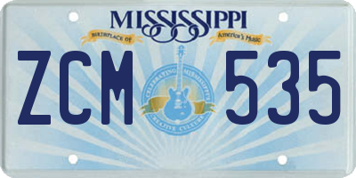 MS license plate ZCM535