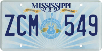 MS license plate ZCM549
