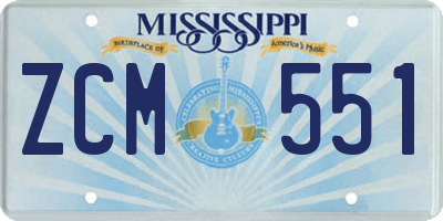 MS license plate ZCM551