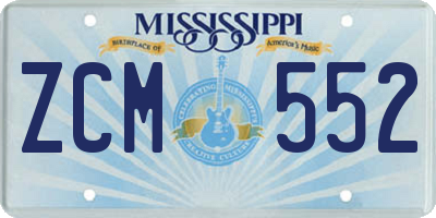 MS license plate ZCM552