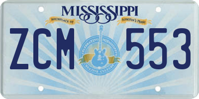 MS license plate ZCM553