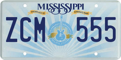 MS license plate ZCM555