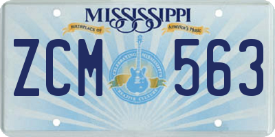 MS license plate ZCM563