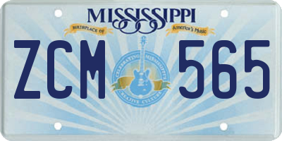 MS license plate ZCM565