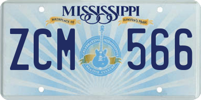 MS license plate ZCM566