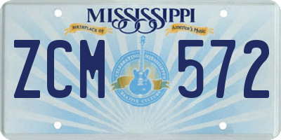 MS license plate ZCM572