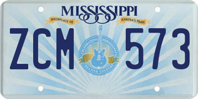 MS license plate ZCM573