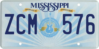 MS license plate ZCM576