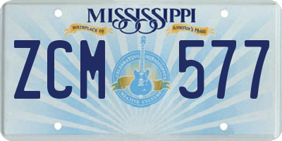 MS license plate ZCM577