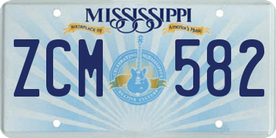 MS license plate ZCM582
