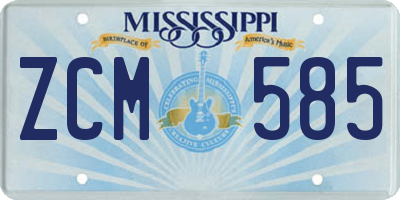 MS license plate ZCM585