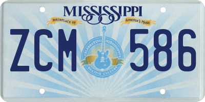 MS license plate ZCM586