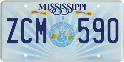 MS license plate ZCM590