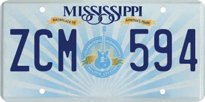 MS license plate ZCM594