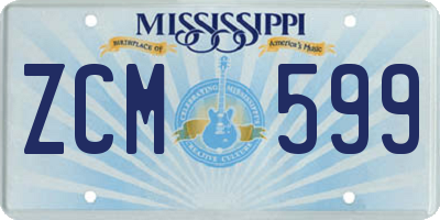MS license plate ZCM599