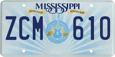 MS license plate ZCM610