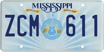 MS license plate ZCM611